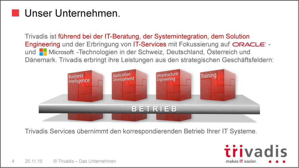 von IT-Services mit Fokussierung auf - und -Technologien in der Schweiz, Deutschland, Österreich und Dänemark.