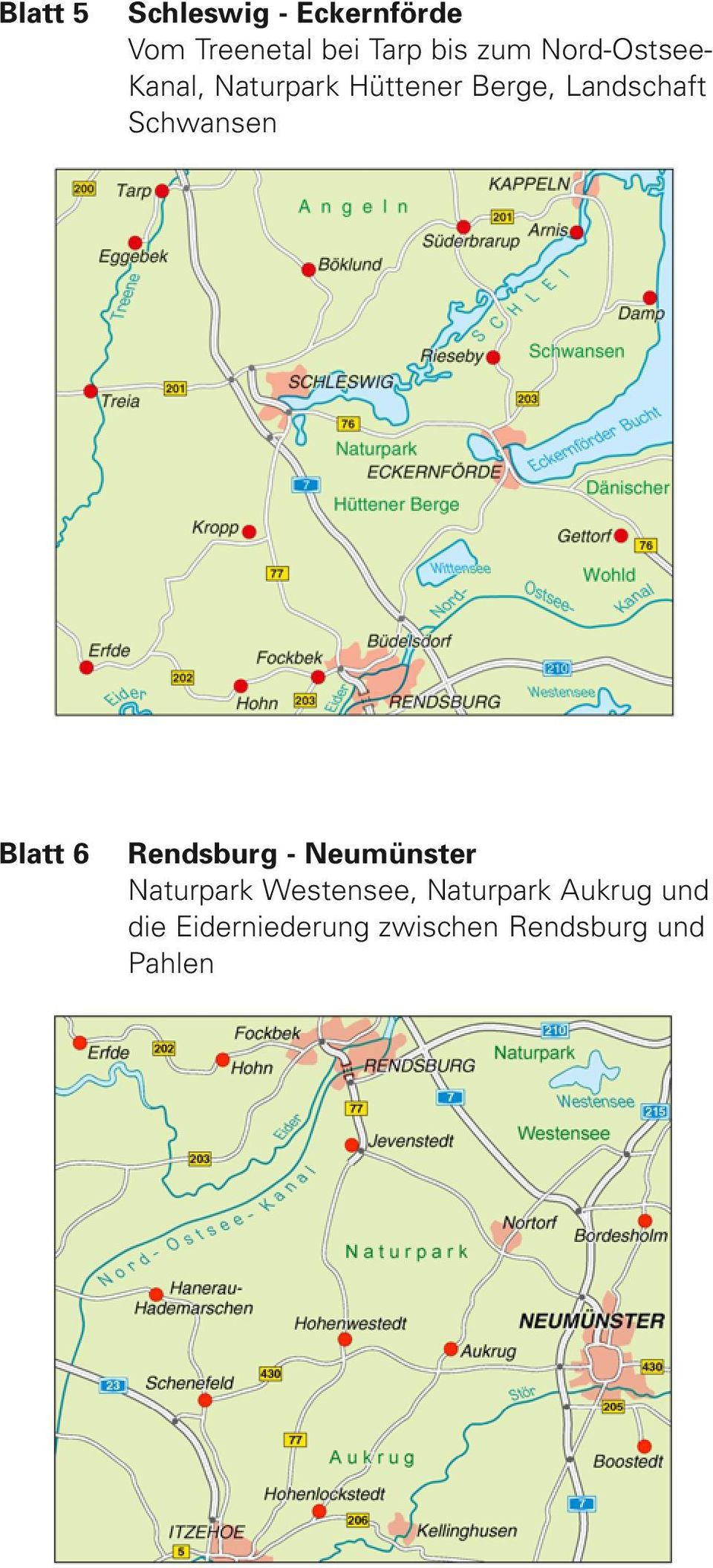 Schwansen Blatt 6 Rendsburg - Neumünster Naturpark Westensee,