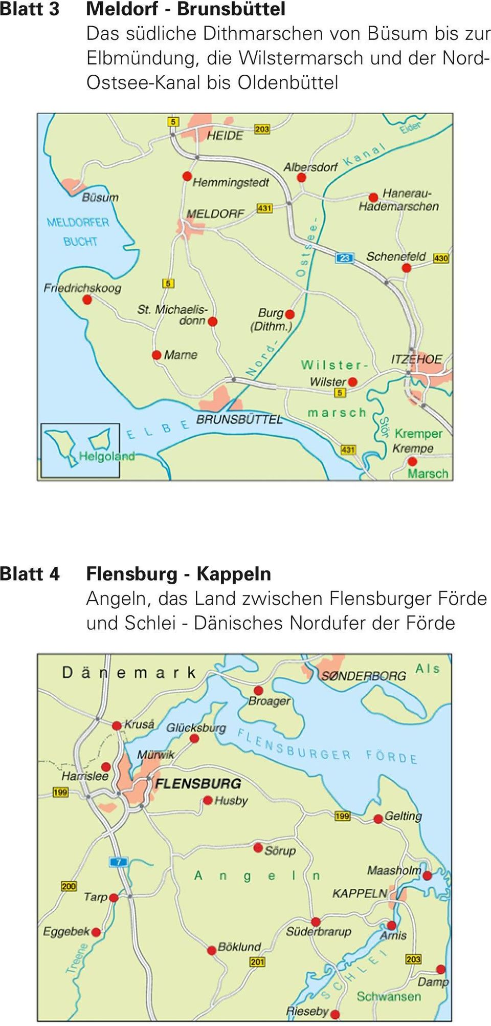 Ostsee-Kanal bis Oldenbüttel Blatt 4 Flensburg - Kappeln Angeln,