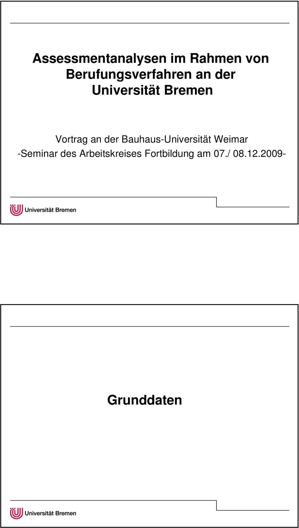 Vortrag an der Bauhaus-Universität Weimar