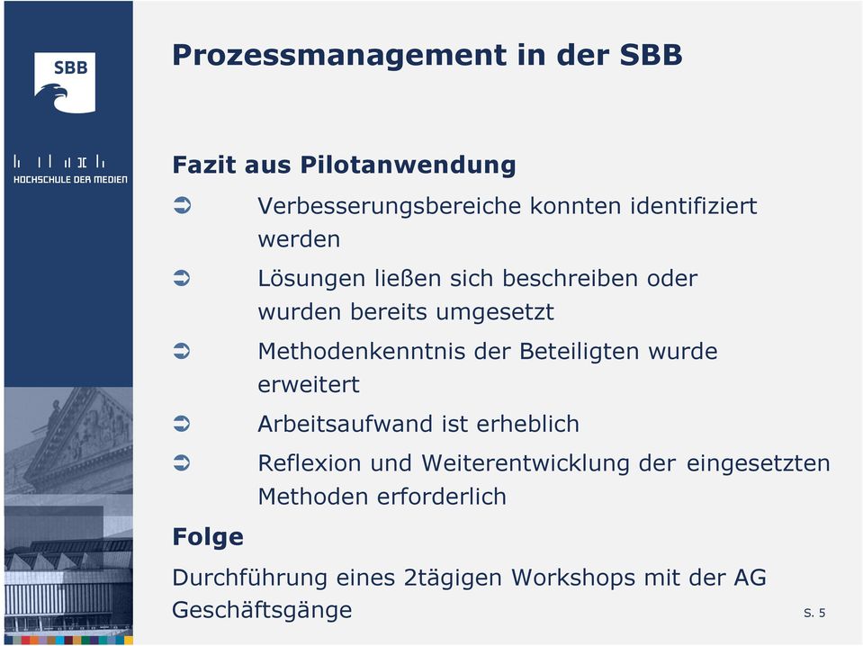 Beteiligten wurde erweitert Arbeitsaufwand ist erheblich Reflexion und Weiterentwicklung der