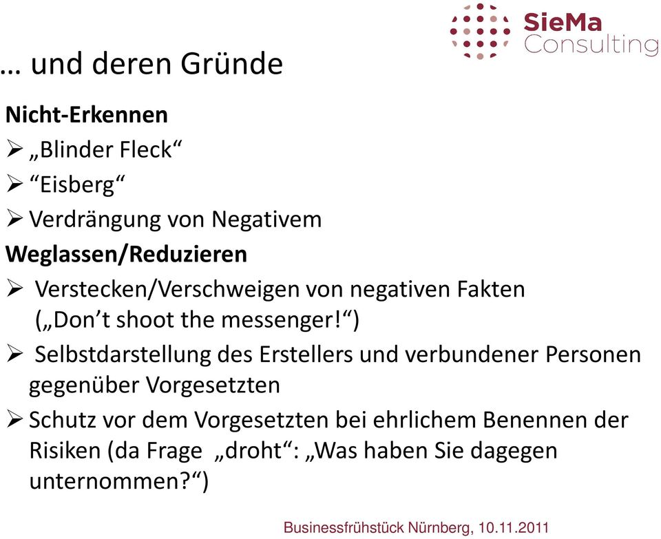 ) Selbstdarstellung des Erstellers und verbundener Personen gegenüber Vorgesetzten Schutz vor