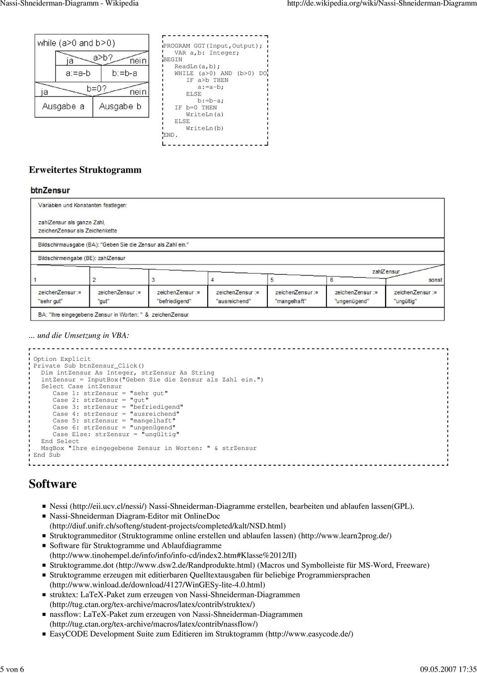 ") Select Case intzensur Case 1: strzensur = "sehr gut" Case 2: strzensur = "gut" Case 3: strzensur = "befriedigend" Case 4: strzensur = "ausreichend" Case 5: strzensur = "mangelhaft" Case 6: