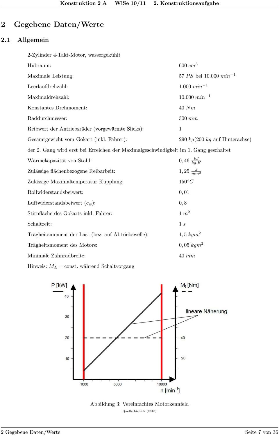 min 1 1. min 1 4 m 3 mm Reibwert der Antriebsräder (vorgewärmte Slicks): 1 Gesamtgewicht vom Gokart (inkl. Fahrer): 9 kg( kg auf Hinterachse) der.