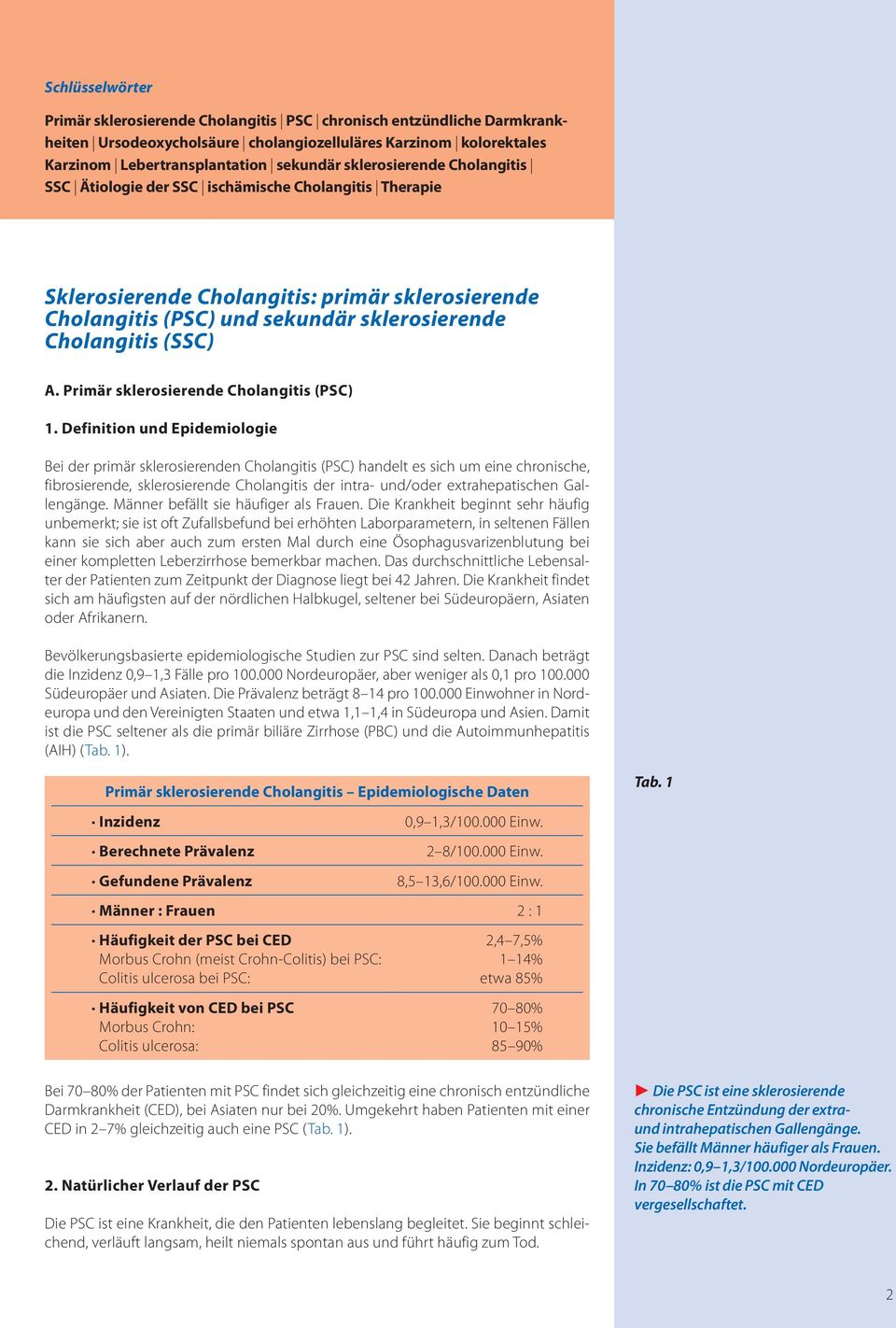 Primär sklerosierende Cholangitis (PSC) 1.