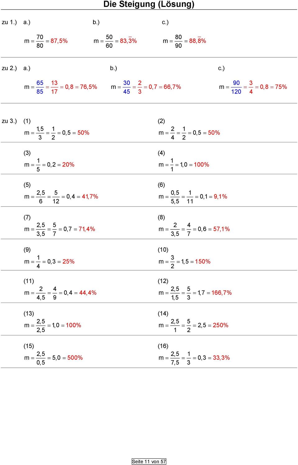 (8),5 5 m= = = 0,7 = 7,% m= = = 0,6 = 57,%,5 7,5 7 (9) (0) m= = 0, = 5% m= =, 5= 50% () (),5 5 m= = = 0, =,% m= = =,7 = 66,7%,5 9,5 ()