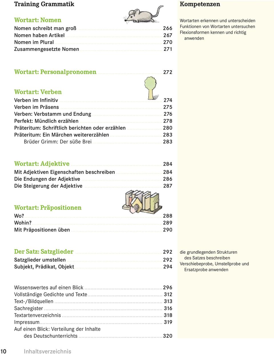 .. 274 Verben im Präsens...275 Verben: Verbstamm und Endung... 276 Perfekt: Mündlich erzählen...278 Präteritum: Schriftlich berichten oder erzählen...280 Präteritum: Ein Märchen weitererzählen.