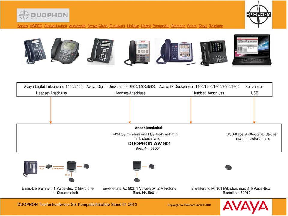 Headset-Anschluss Headset_Anschluss USB RJ9-RJ9 m-h-h-m und RJ9-RJ45