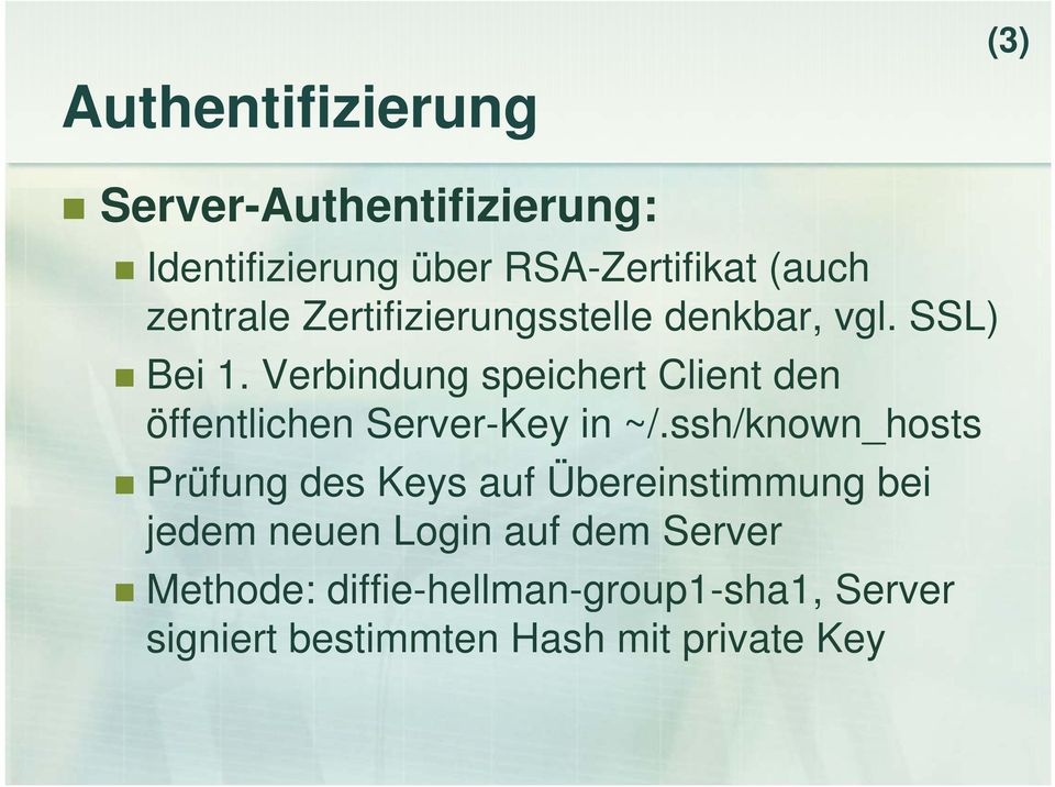 Verbindung speichert Client den öffentlichen Server-Key in ~/.