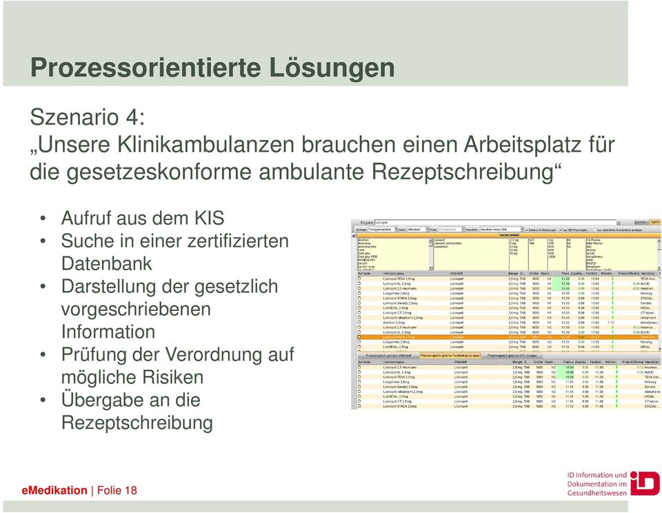 Suche in einer zertifizierten Datenbank Darstellung der gesetzlich vorgeschriebenen