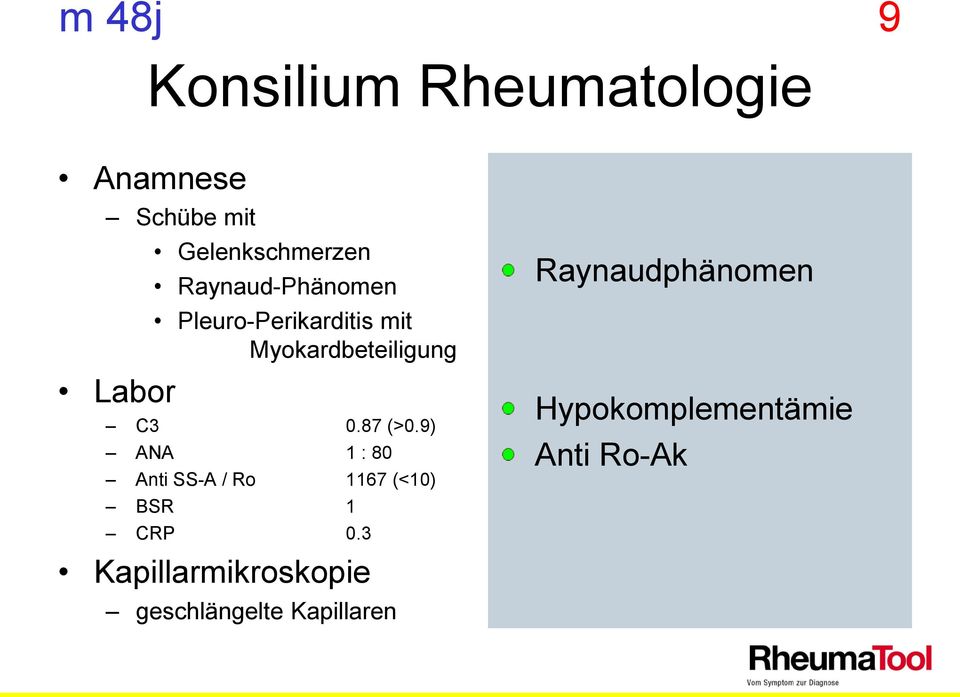 Myokardbeteiligung C3 0.87 (>0.