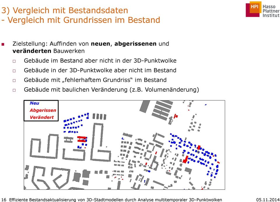 3D-Punktwolke Gebäude in der 3D-Punktwolke aber nicht im Bestand Gebäude mit fehlerhaftem