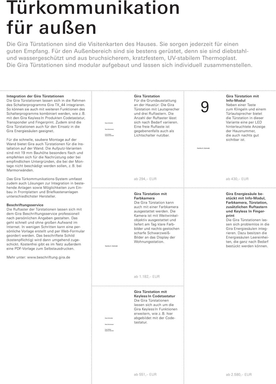 Die Gira Türstationen sind modular aufgebaut und lassen sich individuell zusammenstellen.