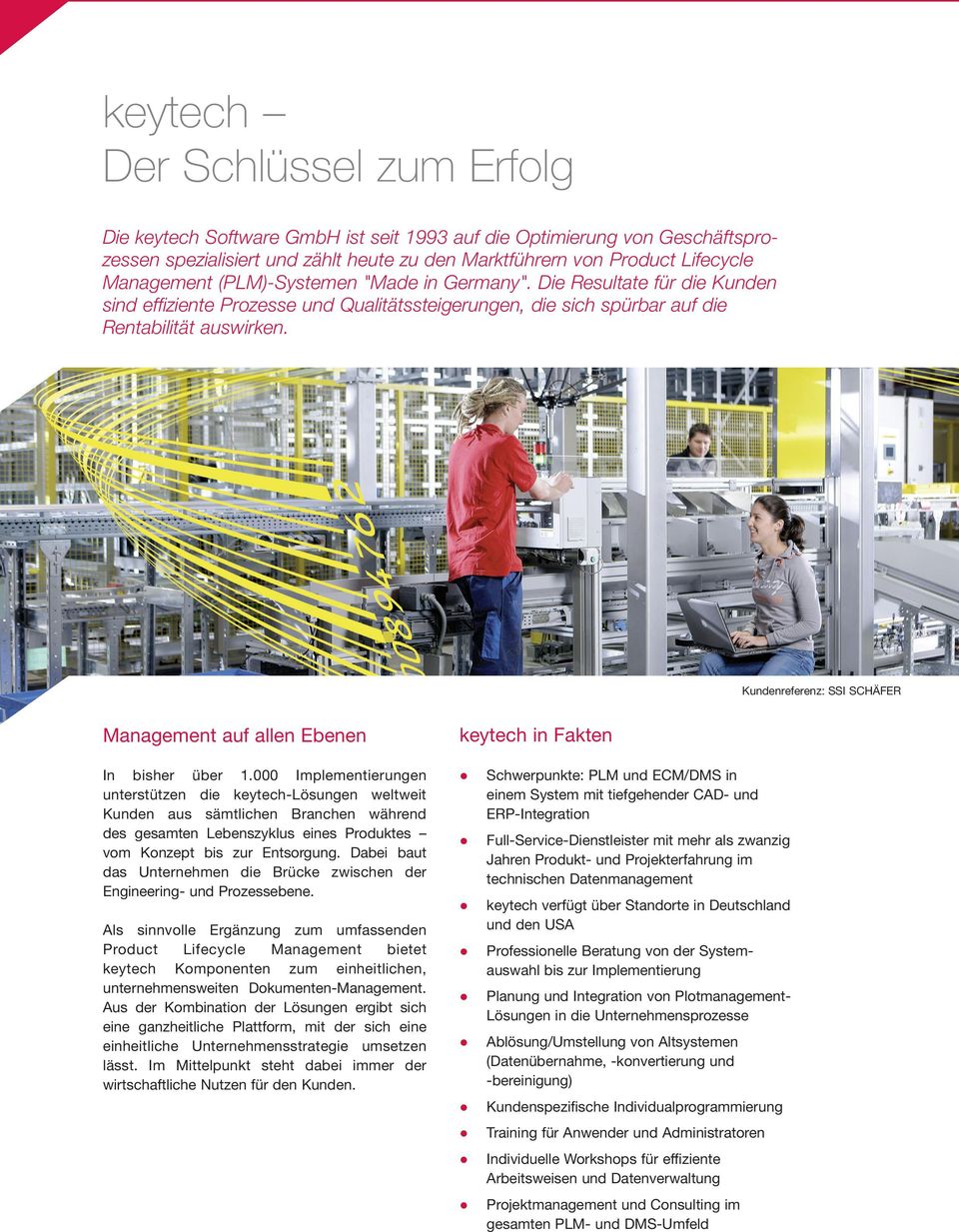 Kundenreferenz: SSI SCHÄFER Management auf allen Ebenen keytech in Faktenkeytech Software GmbH, Recklinghausen In bisher über 1.