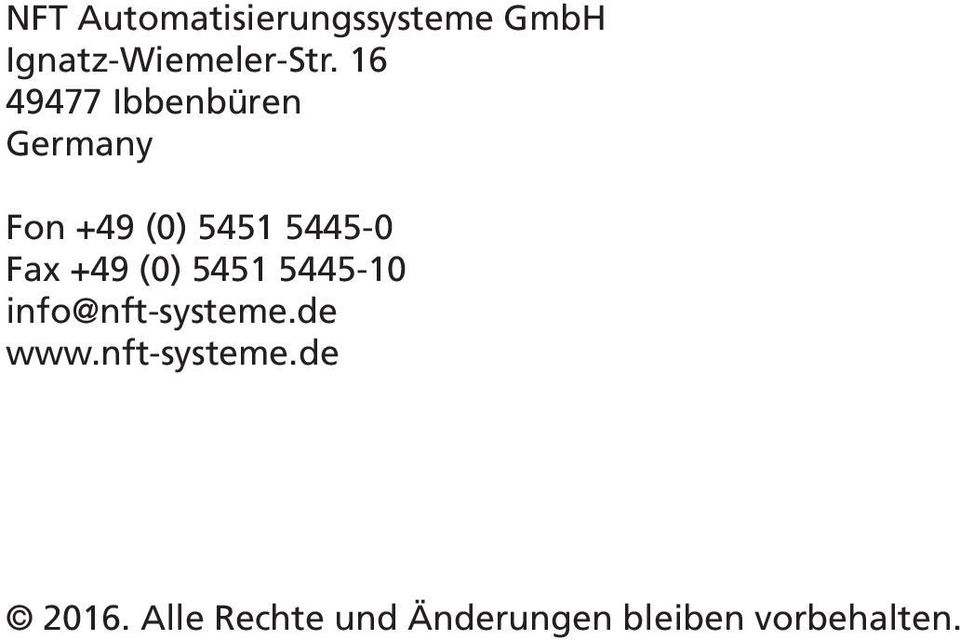 +49 (0) 5451 5445-10 info@nft-systeme.de www.
