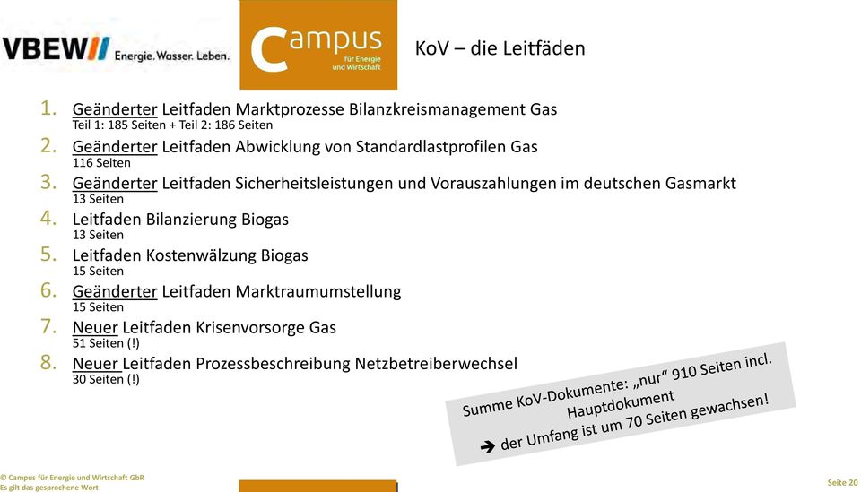 Geänderter Leitfaden Sicherheitsleistungen und Vorauszahlungen im deutschen Gasmarkt 13 Seiten 4. Leitfaden Bilanzierung Biogas 13 Seiten 5.