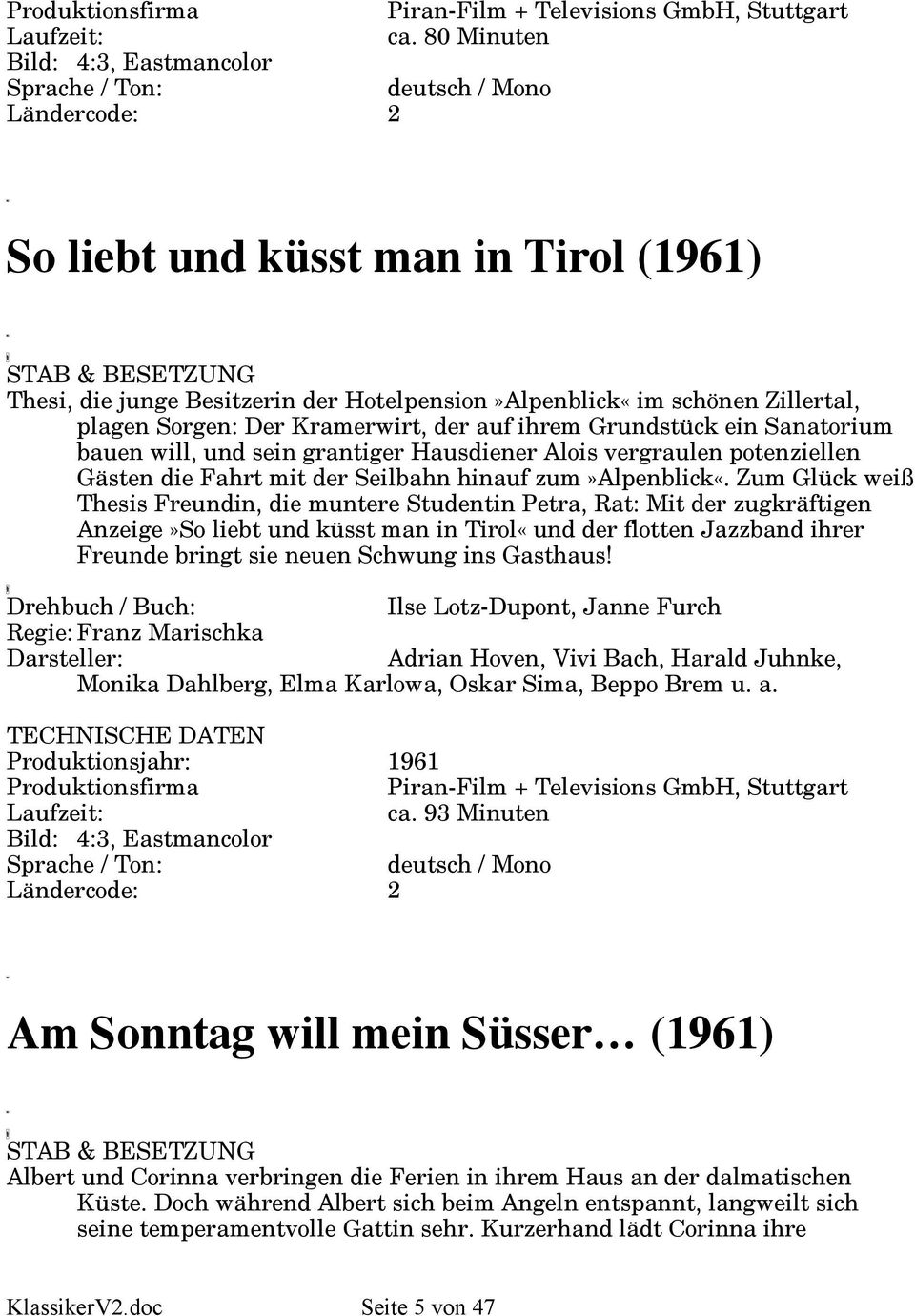 Grundstück ein Sanatorium bauen will, und sein grantiger Hausdiener Alois vergraulen potenziellen Gästen die Fahrt mit der Seilbahn hinauf zum»alpenblick«.