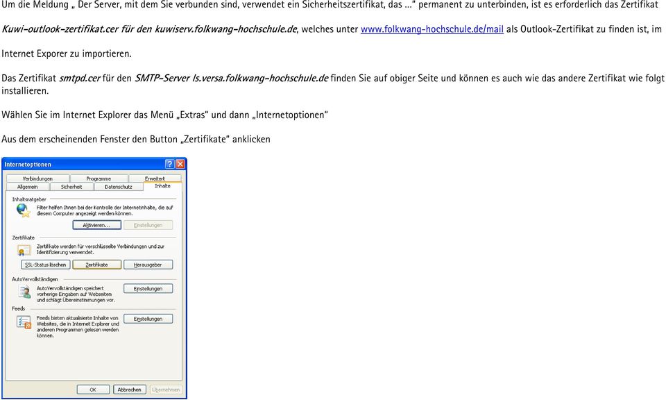 Das Zertifikat smtpd.cer für den SMTP-Server ls.versa.folkwang-hochschule.
