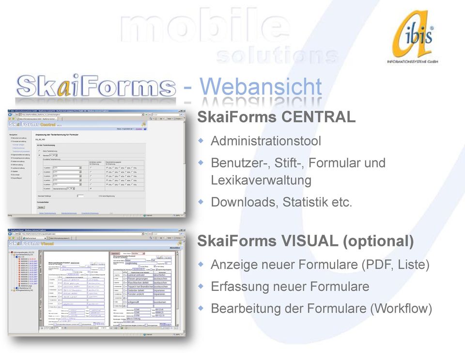 SkaiForms VISUAL (optional) Anzeige neuer Formulare (PDF,