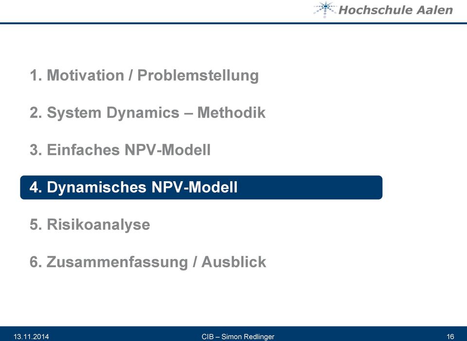 Einfaches NPV-Modell 4.