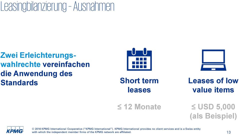 Anwendung des Standards Short term leases