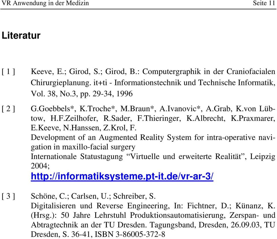 Thieringer, K.Albrecht, K.Praxmarer, E.Keeve, N.Hanssen, Z.Krol, F.