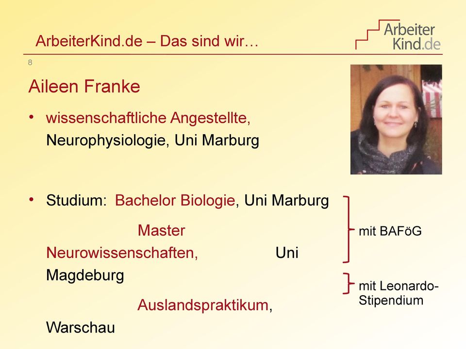 Angestellte, Neurophysiologie, Uni Marburg Studium: Bachelor