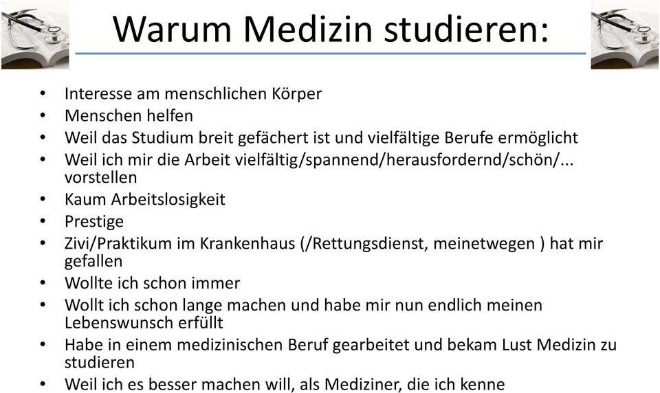 .. l f d h / vorstellen Kaum Arbeitslosigkeit Prestige Zivi/Praktikum im Krankenhaus (/Rettungsdienst, meinetwegen ) hat mir gefallen Wollte ih ich schon