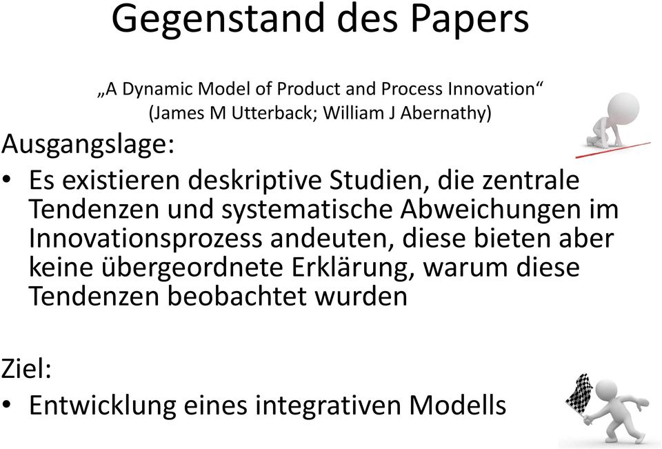 und systematische Abweichungen im Innovationsprozess andeuten, diese bieten aber keine