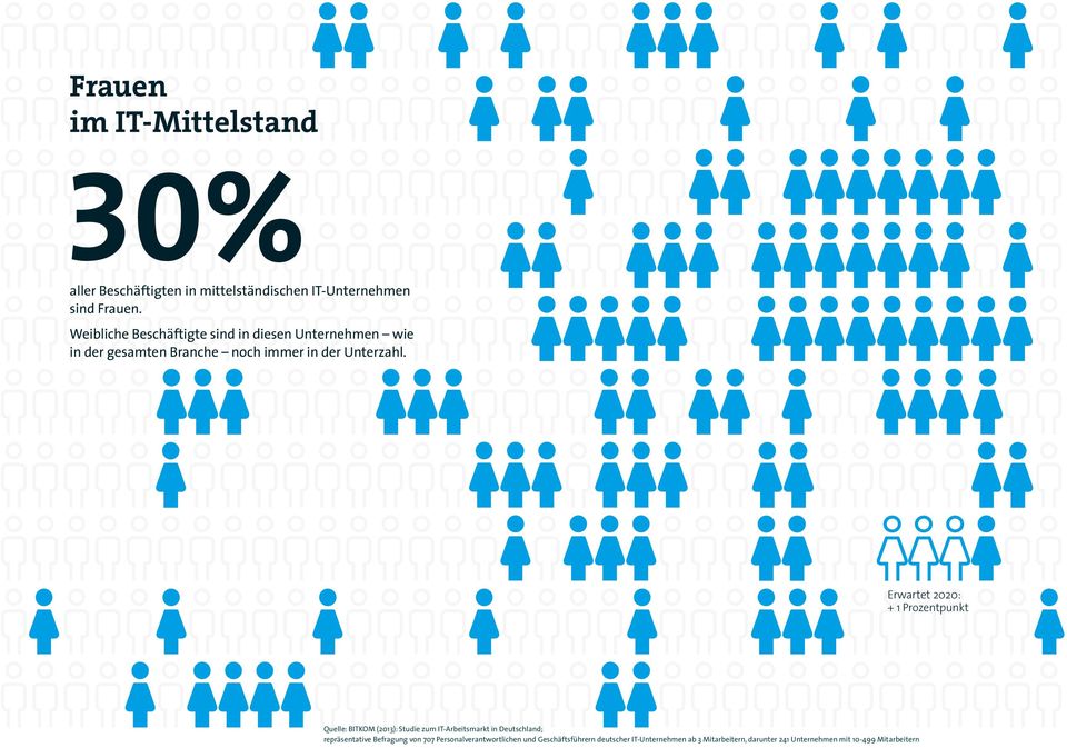 Erwartet 2020: + 1 Prozentpunkt Quelle: BITKOM (2013): Studie zum IT-Arbeitsmarkt in Deutschland; repräsentative
