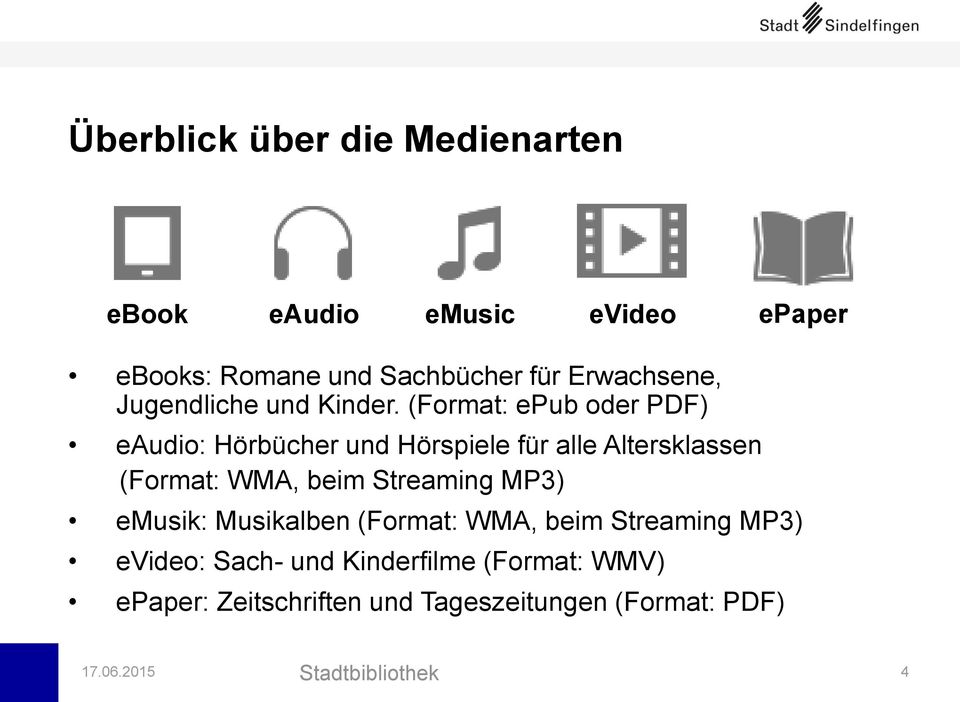 (Format: epub oder PDF) eaudio: Hörbücher und Hörspiele für alle Altersklassen (Format: WMA, beim