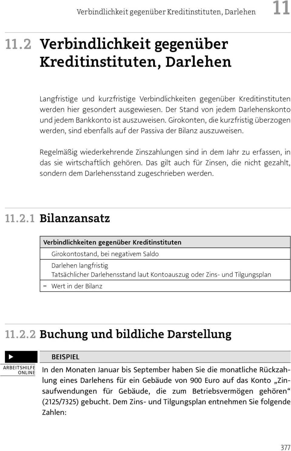 Der Stand von jedem Darlehenskonto und jedem Bankkonto ist auszuweisen. Girokonten, die kurzfristig überzogen werden, sind ebenfalls auf der Passiva der Bilanz auszuweisen.