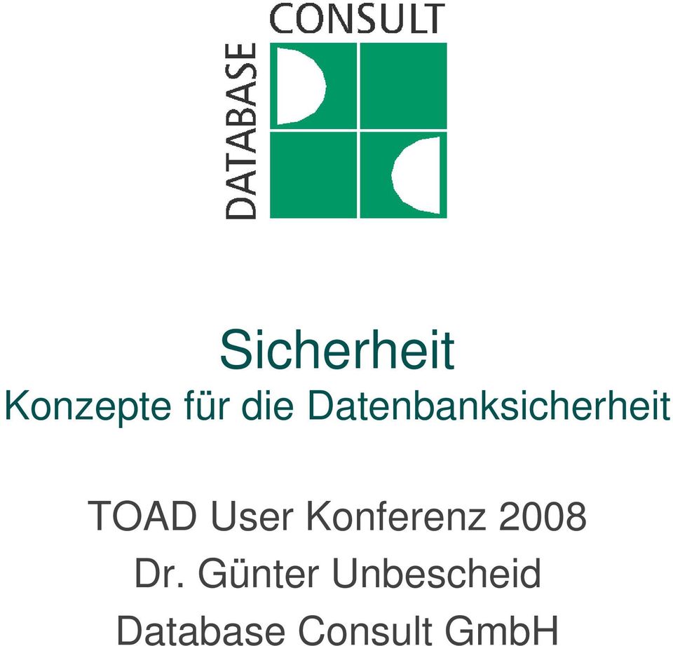 User Konferenz 2008 Dr.
