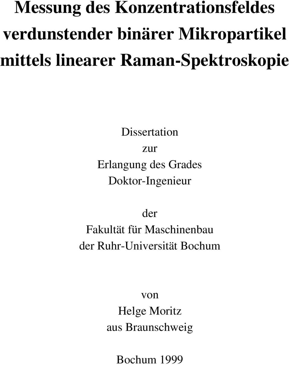 zur Erlangung des Grades Doktor-Ingenieur der Fakultät für