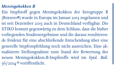 Neuer Impfstoff gegen Meningokokken Typ B Wichtig: Stellungnahme der Kommission für Infektionskrankheiten und