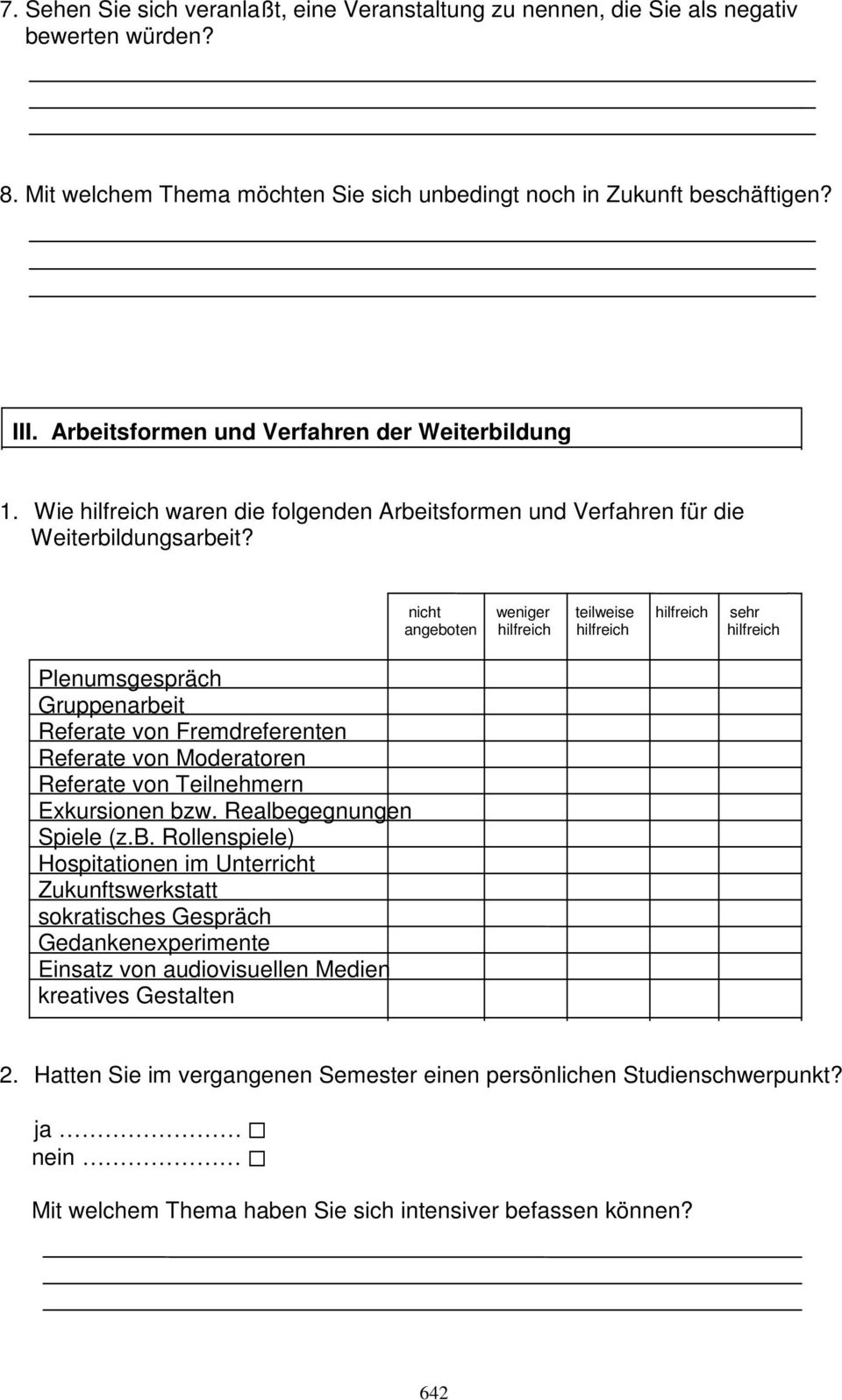 Plenumsgespräch Gruppenarbe