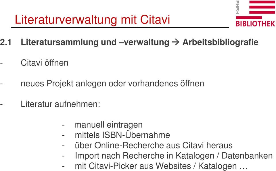 eintragen - mittels ISBN-Übernahme - über Online-Recherche aus Citavi heraus -