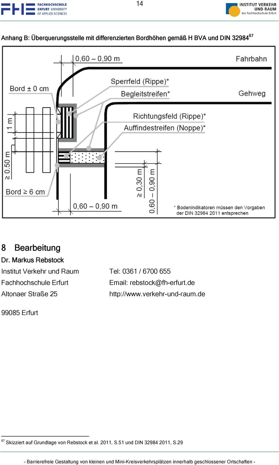 Markus Rebstock Institut Verkehr und Raum Tel: 0361 / 6700 655 Fachhochschule Erfurt Email: