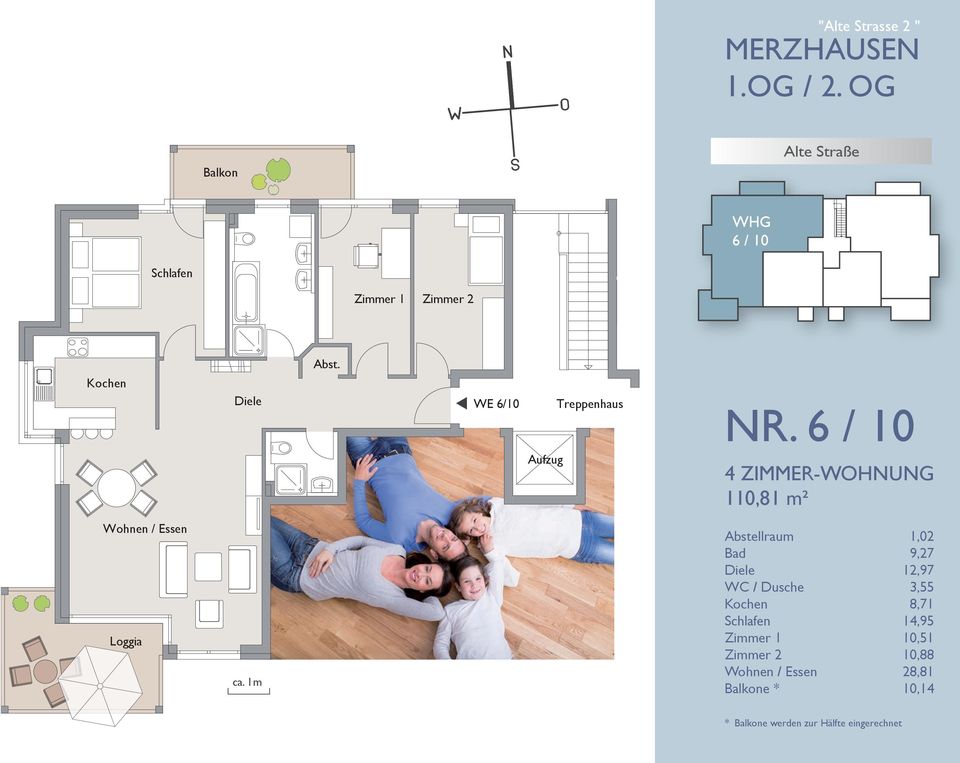 6 / 10 4 ZIMMER-WOHNUNG 110,81 m² Loggia ca.