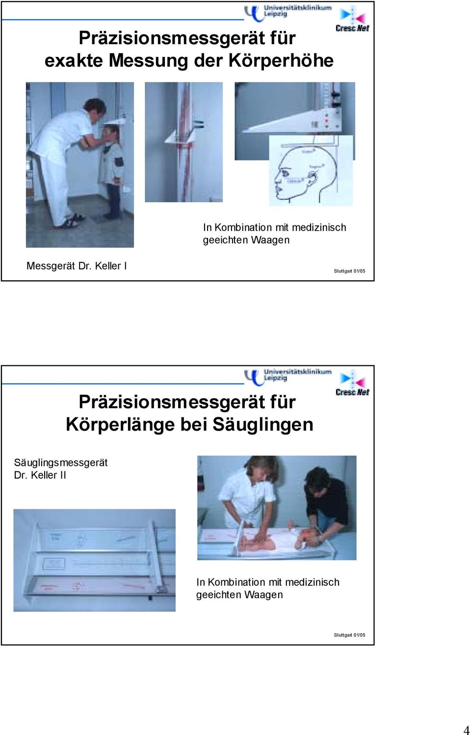 Keller I Präzisionsmessgerät für Körperlänge bei Säuglingen