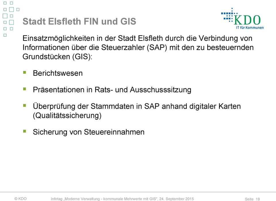 Grundstücken (GIS): Berichtswesen Präsentationen in Rats- und Ausschusssitzung