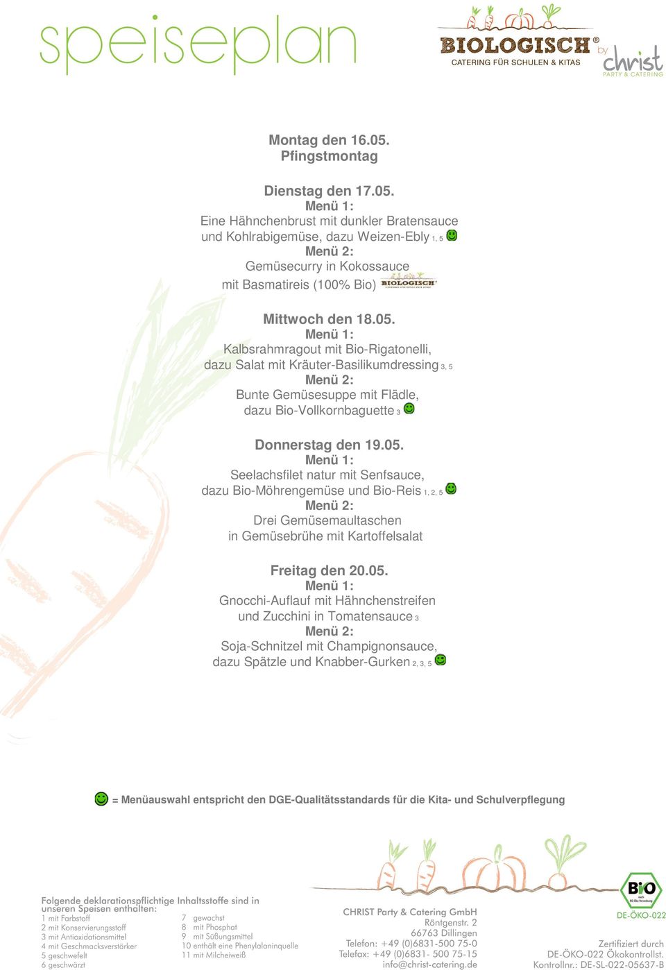 Eine Hähnchenbrust mit dunkler Bratensauce und Kohlrabigemüse, dazu Weizen-Ebly 1, 5 Gemüsecurry in Kokossauce mit Basmatireis (100% Bio) Mittwoch den 18.05.