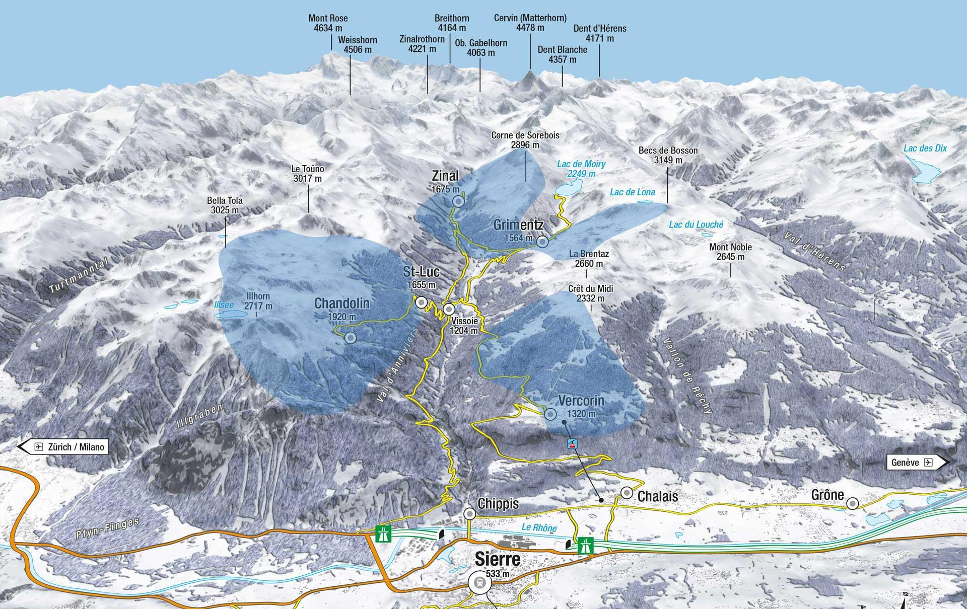 Beispiel 3 Residenzielle Finanzierung in Anniviers 3 Bergbahnen/Tour.