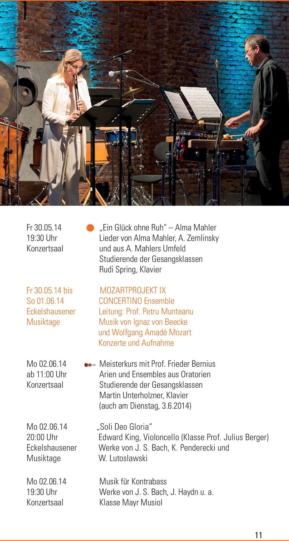Petru Munteanu Musik von Ignaz von Beecke und Wolfgang Amadé Mozart Konzerte und Aufnahme Meisterkurs mit Prof.
