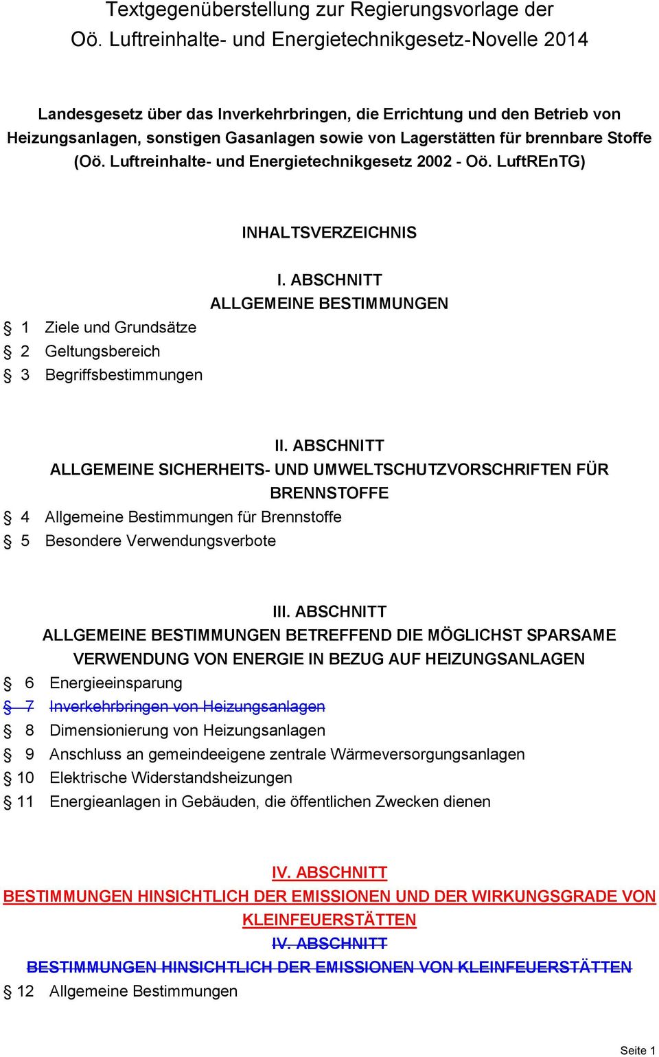 brennbare Stoffe (Oö. Luftreinhalte- und Energietechnikgesetz 2002 - Oö. LuftREnTG) INHALTSVERZEICHNIS 1 Ziele und Grundsätze 2 Geltungsbereich 3 Begriffsbestimmungen I.