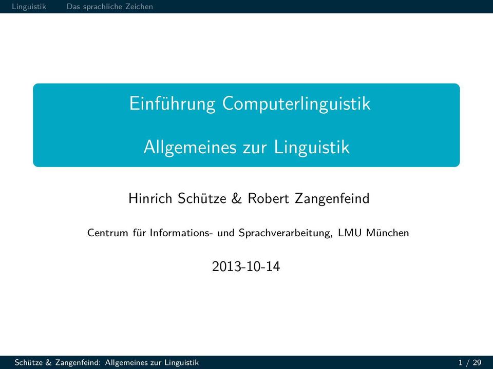 für Informations- und Sprachverarbeitung, LMU München