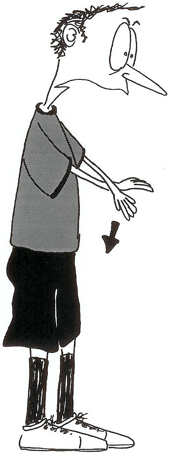 Handzeichen für Vergehen 901 Stockschlag Ein Arm wird horizontal nach vorne ausgestreckt; mit der Handkante des zweiten Arms wird ein Stockschlag auf den ausgestreckten Arm