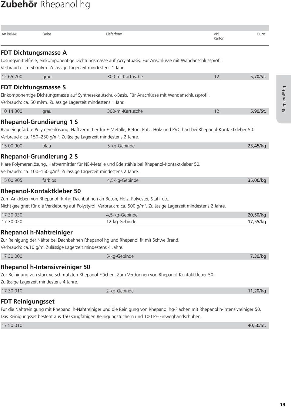 Für Anschlüsse mit Wandanschlussprofil. Verbrauch: ca. 50 ml/m. Zulässige Lagerzeit mindestens 1 Jahr. 10 14 300 grau 300-ml-Kartusche 12 5,90/St.