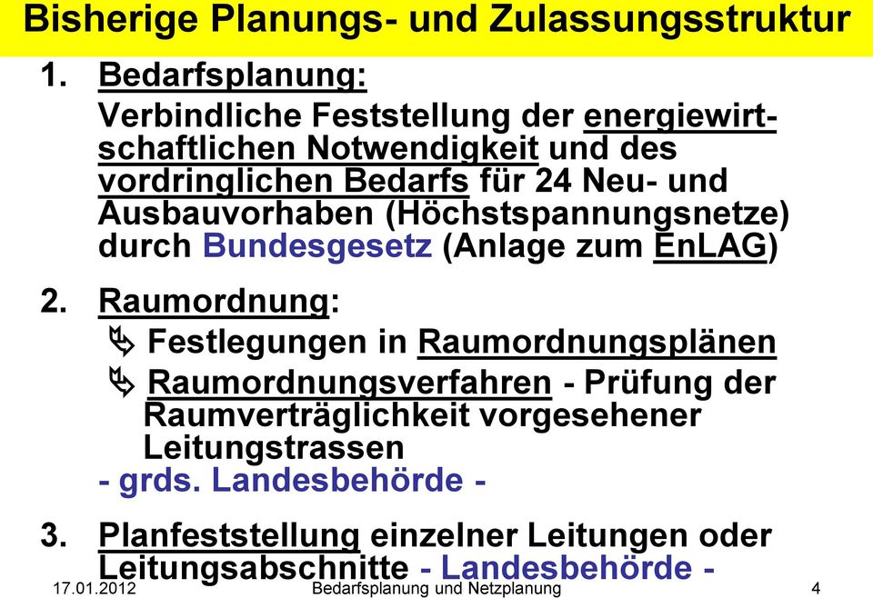 Ausbauvorhaben (Höchstspannungsnetze) durch Bundesgesetz (Anlage zum EnLAG) 2.
