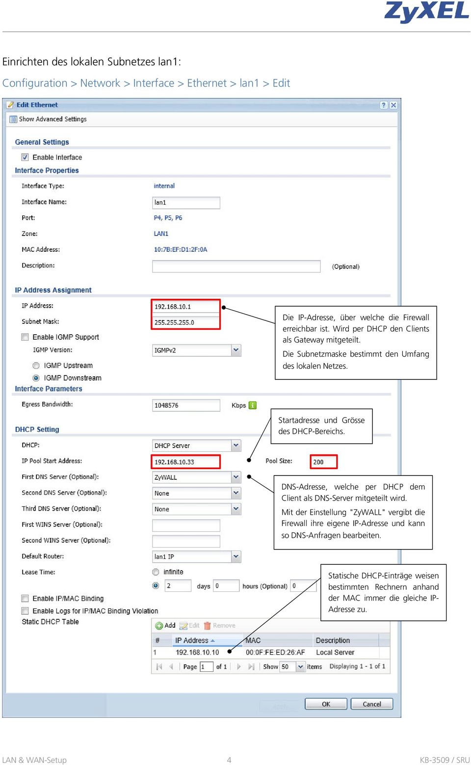 DNS-Adresse, welche per DHCP dem Client als DNS-Server mitgeteilt wird.